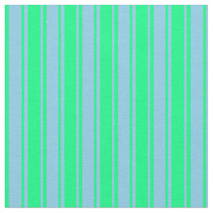 Tissu Lignes de couleur bleu vert et ciel