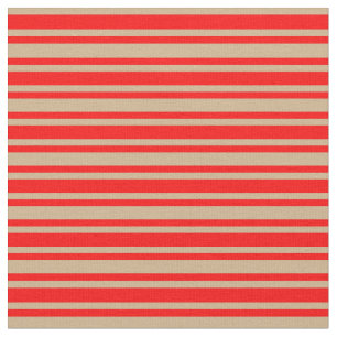 Tissu Lignes de couleur rouge et brun
