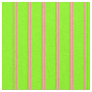 Tissu Lignes de couleur Saumon foncé et Chartreuse