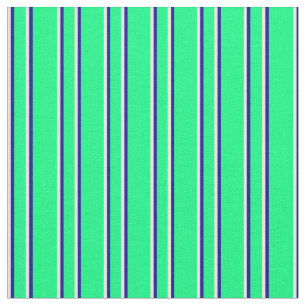 Tissu Lignes de couleur vert, bleu foncé et crème à la m