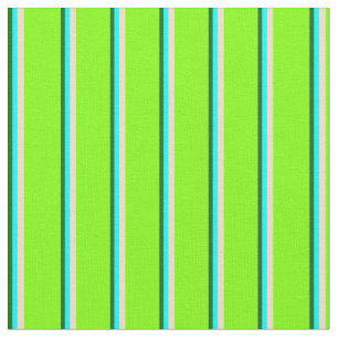 Tissu Lignes de couleur vert foncé, cyan, tang et chartr