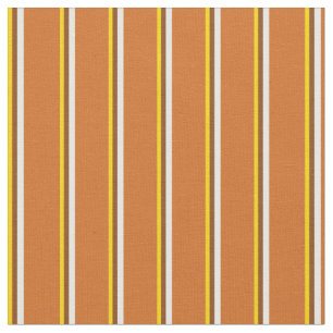 Tissu Lignes jaune, Brown, blanc et couleur chocolat