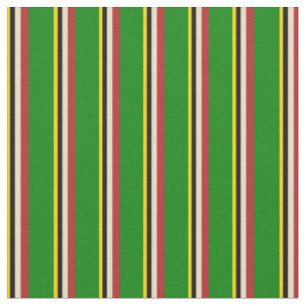 Tissu Lignes jaunes, noires, teintées, rouges et vertes