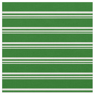 Tissu Lignes/Motif de rayures beige et vert foncé