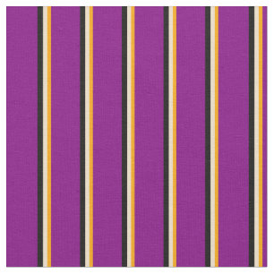 Tissu Lignes orange, bronzée, noire et violette