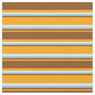 Tissu Lignes orange, Brown, bleu ciel et lavande