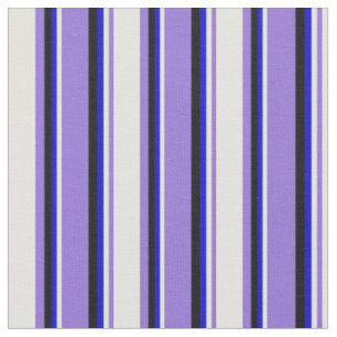 Tissu Lignes pourpres, Jaune clair, Bleu et Noir