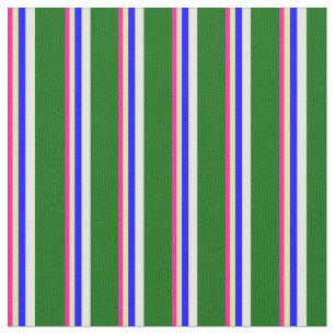 Tissu Lignes roses profondes, bronzées, bleues, blanches
