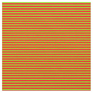 Tissu Lignes rouges et chartreuse