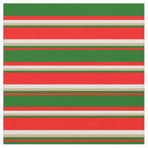 Tissu Lignes rouges, vertes foncées, teintes bronzées