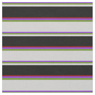 Tissu Lignes rouges violettes, vertes, claires, noires e