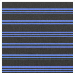 Tissu Lignes Royal Bleues et Noires
