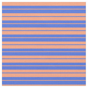 Tissu Lignes Royal Blue et Light Saumon
