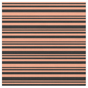 Tissu Lignes Saumon clair et de couleur noire