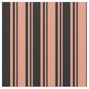 Tissu Lignes Saumon foncées et de couleur noire