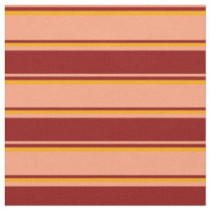 Tissu Lignes Saumons claires, rouge foncé et orange