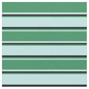Tissu Lignes turquoise, vert mer et noir