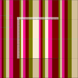 Tissu Lignes vertes, bronzantes, roses profondes et maro