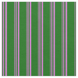 Tissu Lignes vertes foncées et orchidées