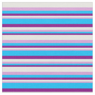 Tissu Lignes violettes, bleu ciel profond, prunes et bla
