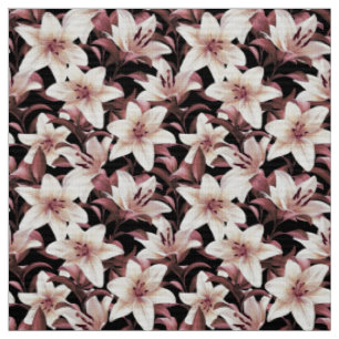 Tissu Liliers sur noir