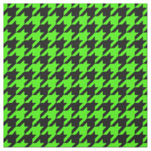 Lime Green, Black Houndstooth Motif #2M