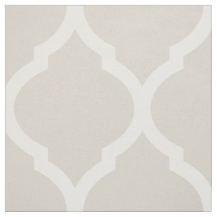 Tissu Lin Beige Marocain Quatrefoil Grande Échelle