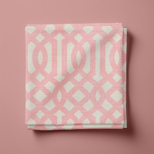 Tissu Linge rustique Trellis beige et rose