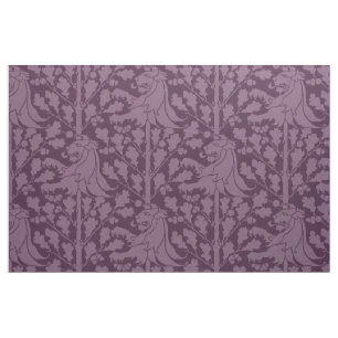 Tissu Lion et chêne, aubergine