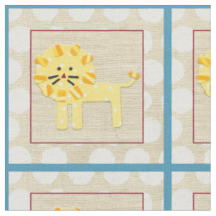 Tissu Lion jaune avec le pois blanc