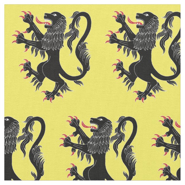 Tissu Lion Rampant Sable (Fermer)