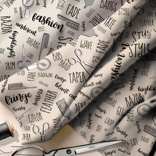 Tissu Liste de cheveux Texte et outils Black ID749