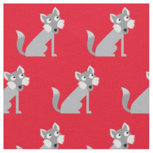 Tissu Loup mignon Loups Enfant bébé crèche rouge