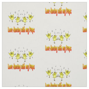 Tissu Love Dancing With My Peeps Chicken Dancers Fabric