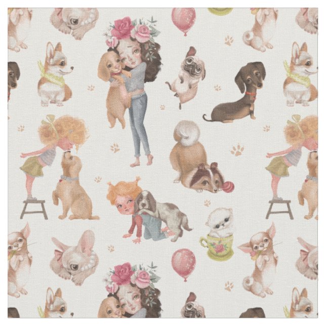 Tissu Love Dogs (Fermer)