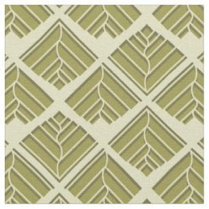 Tissu Lumière Motif carré feuille or Lime