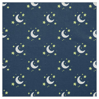 Tissu Lune et étoiles Textile original Imprimer sur Navy