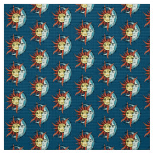Tissu Lune et soleil. illustration de tatouage de style 