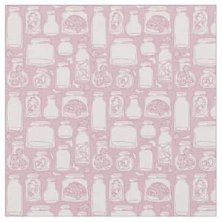 Tissu macabre spécimens médicaux pastel rose gothique