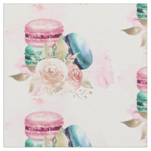 Tissu Macarons aquarelle sur Arrière - plan blanc