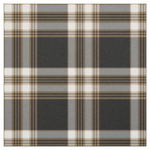 Tissu MacGuinness Tartan Black and Brown Irish Plaid