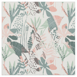 Tissu Magnifique jungle florale tropicale Pastel unique