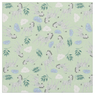 Tissu Magnifique safari jungle zèbre chevaux pépinière v