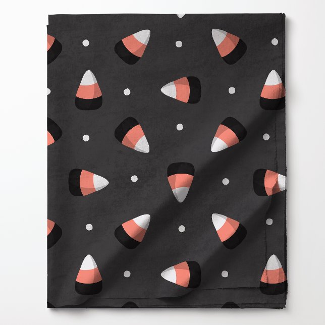 Tissu Maïs de Bonbon d'Halloween sur Fond Noir (Créateur téléchargé)