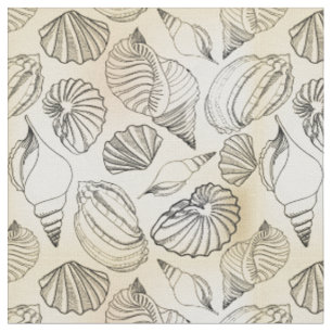 Tissu Maison de plage coquillages Nautique