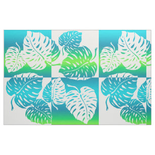 Tissu Makua Monstera Tropical Hawaiian Striped Blend
