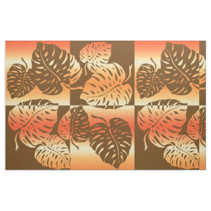 Tissu Makua Monstera Tropical Hawaiian Striped Blend