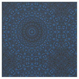 Tissu Mandala Bleu Azur avec Symétrie Hypnotique