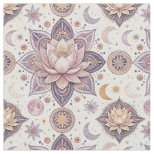 Tissu Mandala de lotus céleste motif de design spirituel