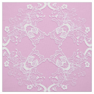 Tissu Mandala floral ethnique rose.